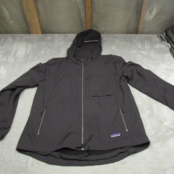 Patagonia Jackets & Blazers - Patagonia Jacket Women Medium Blk Mountain View Windproof Fleece Lined Hood Rain